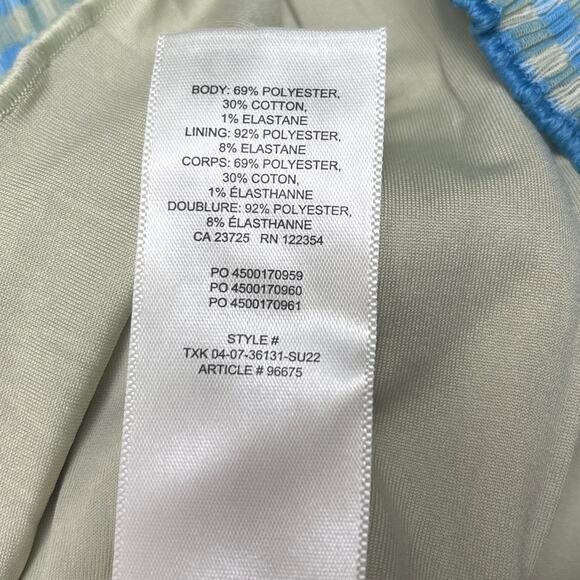 NEW Aritzia Wilfred Reunion Blue Plaid Checkered Bodycon Tube Mini Skirt Size S - Picture 12 of 13